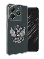 Приглушённый хаки чехол на Realme C61 4G (Global) / Realme C61 4G прозрачный, с принтом, защита камеры
