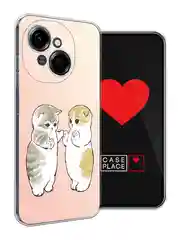 Бежевый меланж чехол на Tecno Spark Go 1/Pop 9 / Текно Спарк Го 1/Поп 9 прозрачный, с принтом