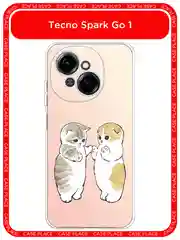 Бежевый меланж чехол на Tecno Spark Go 1/Pop 9 / Текно Спарк Го 1/Поп 9 прозрачный, с принтом