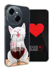 Вишнёвый чехол на Tecno Spark Go 1/Pop 9 / Текно Спарк Го 1/Поп 9 прозрачный, с принтом