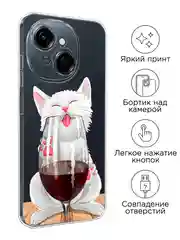 Вишнёвый чехол на Tecno Spark Go 1/Pop 9 / Текно Спарк Го 1/Поп 9 прозрачный, с принтом