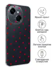 Коралловый меланж чехол на Tecno Spark Go 1/Pop 9 / Текно Спарк Го 1/Поп 9 прозрачный, с принтом