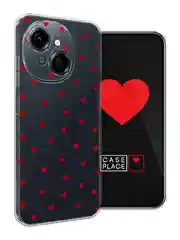 Коралловый меланж чехол на Tecno Spark Go 1/Pop 9 / Текно Спарк Го 1/Поп 9 прозрачный, с принтом