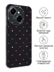 Черный чехол на Tecno Spark Go 1/Pop 9 / Текно Спарк Го 1/Поп 9 прозрачный, с принтом