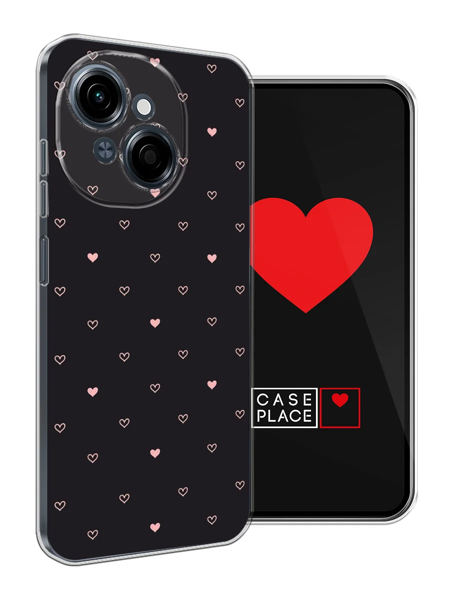 Черный чехол на Tecno Spark Go 1/Pop 9 / Текно Спарк Го 1/Поп 9 прозрачный, с принтом