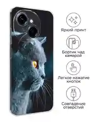 Тёмно-серый чехол на Tecno Spark Go 1/Pop 9 / Текно Спарк Го 1/Поп 9 прозрачный, с принтом
