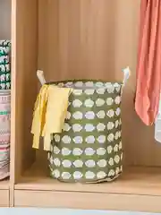 Зеленый корзина для хранения вещей, белья в ванную, кофр для игрушек, складная, тканевая