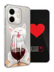 Вишнёвый чехол на Infinix Smart 9/Hot 50i / Инфиникс Смарт 9/Хот 50i прозрачный, с принтом