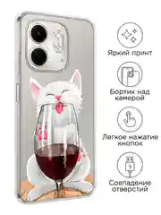 Вишнёвый чехол на Infinix Smart 9/Hot 50i / Инфиникс Смарт 9/Хот 50i прозрачный, с принтом