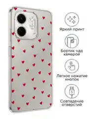 Коралловый меланж чехол на Infinix Smart 9/Hot 50i / Инфиникс Смарт 9/Хот 50i прозрачный, с принтом