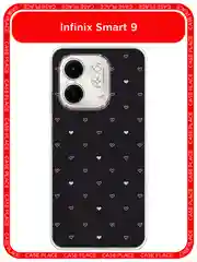 Черный чехол на Infinix Smart 9/Hot 50i / Инфиникс Смарт 9/Хот 50i прозрачный, с принтом