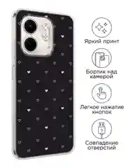 Черный чехол на Infinix Smart 9/Hot 50i / Инфиникс Смарт 9/Хот 50i прозрачный, с принтом