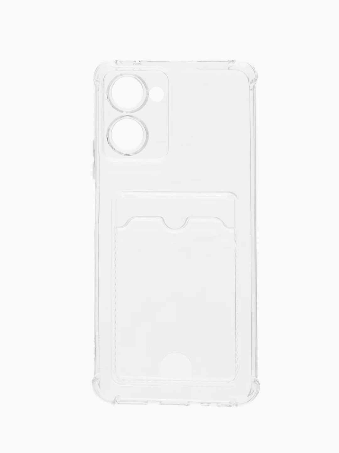 Прозрачный чехол для Realme 10 Pro 5G (Реалми 10 Про 5 Джи), с карманом для карт, прозрачный