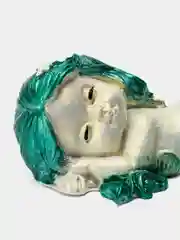 Зеленый статуэтка для интерьера, из гипса, ручной работы, штучно/ набор. Подарок