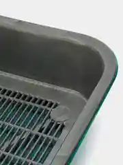Бирюзовый лоток туалет с сеткой для кошек и котят