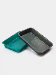 Бирюзовый лоток туалет с сеткой для кошек и котят