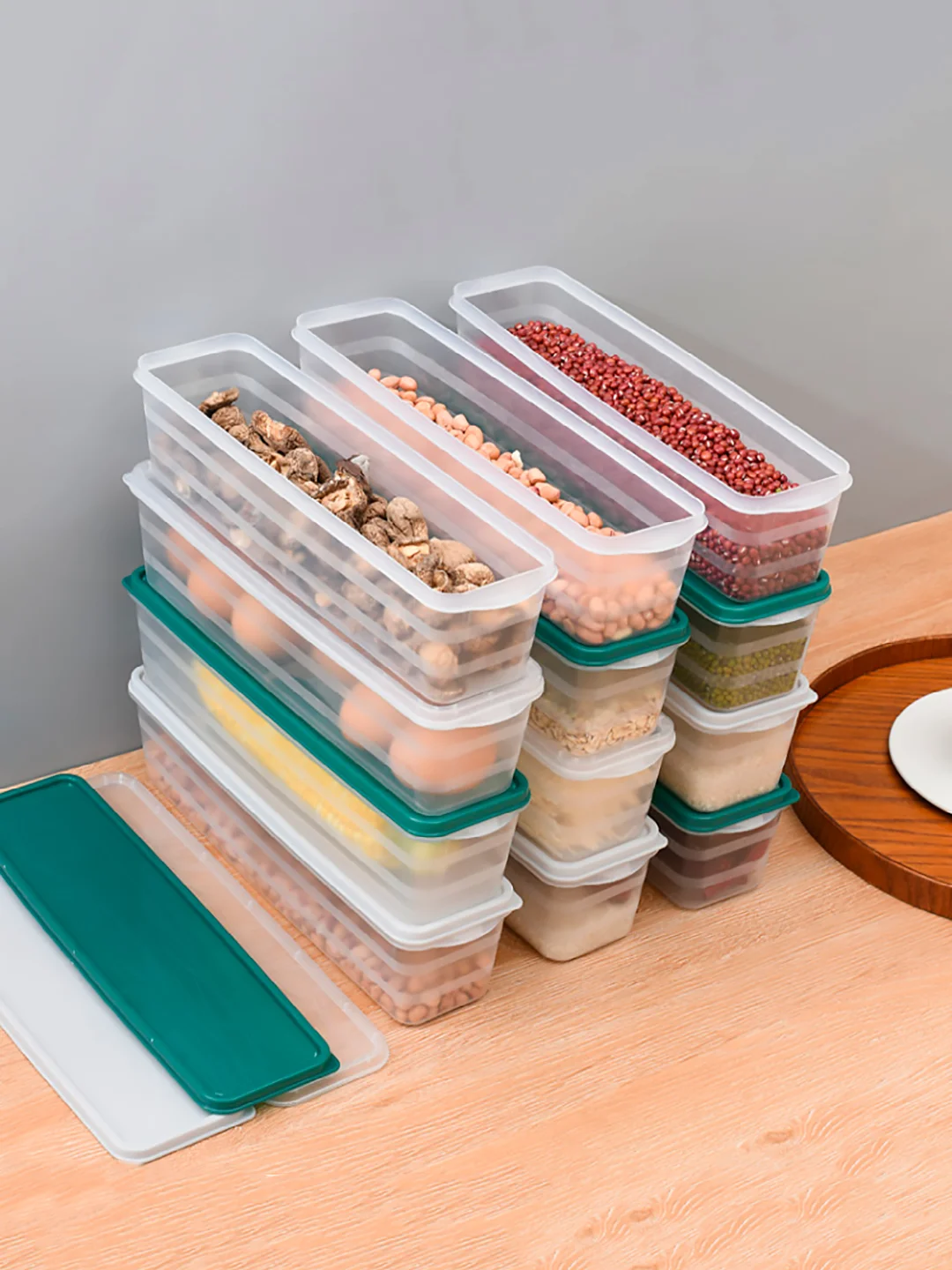 Контейнер пищевой, для сыпучих продуктов, кухонный, в шкаф, набор из 3 штук