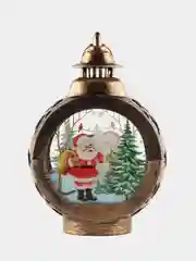 Коричневый новогодний Фонарик 13х9х5 см светящийся