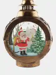 Коричневый новогодний Фонарик 13х9х5 см светящийся
