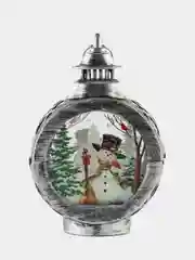 Серый новогодний Фонарик 13х9х5 см светящийся