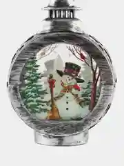 Серый новогодний Фонарик 13х9х5 см светящийся