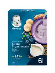 Каша сухая GERBER молочная  мультизлак с бан черн c 6 мес 180г