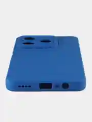 Синий чехол для Realme C63 (Реалми С63), черный защита камеры силиконовый