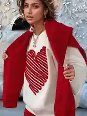 Белый джемпер кофта свитер женский, с вышивкой, машинная вязка, теплый, зимний