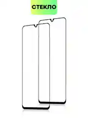 Прозрачный стекло для Xiaomi Poco C65 / Redmi 13C защитное BROSCORP с олеофобным покрытием, чёрное