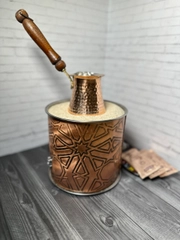 Кофеварка на песке. Кофе по-восточному. Турецкая кофеварка ручной работы из меди