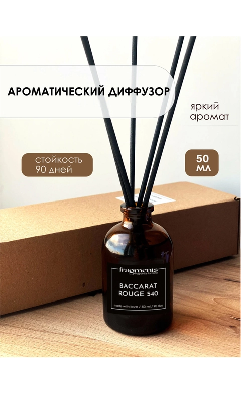 Ароматический диффузор для дома с палочками, 50 мл, Fragments, Баккарат Baccarat rouge 540