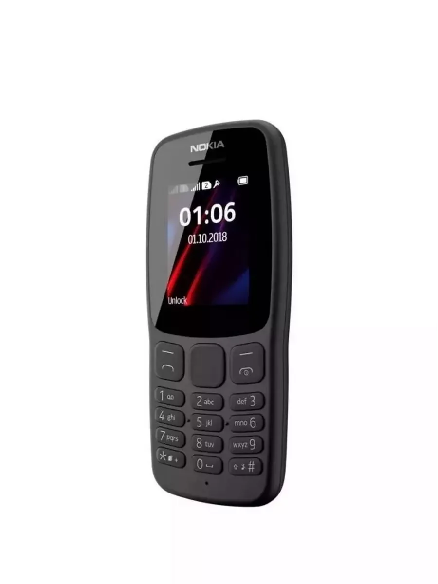 Черный мобильный кнопочный телефон Nokia 106 Dual Sim