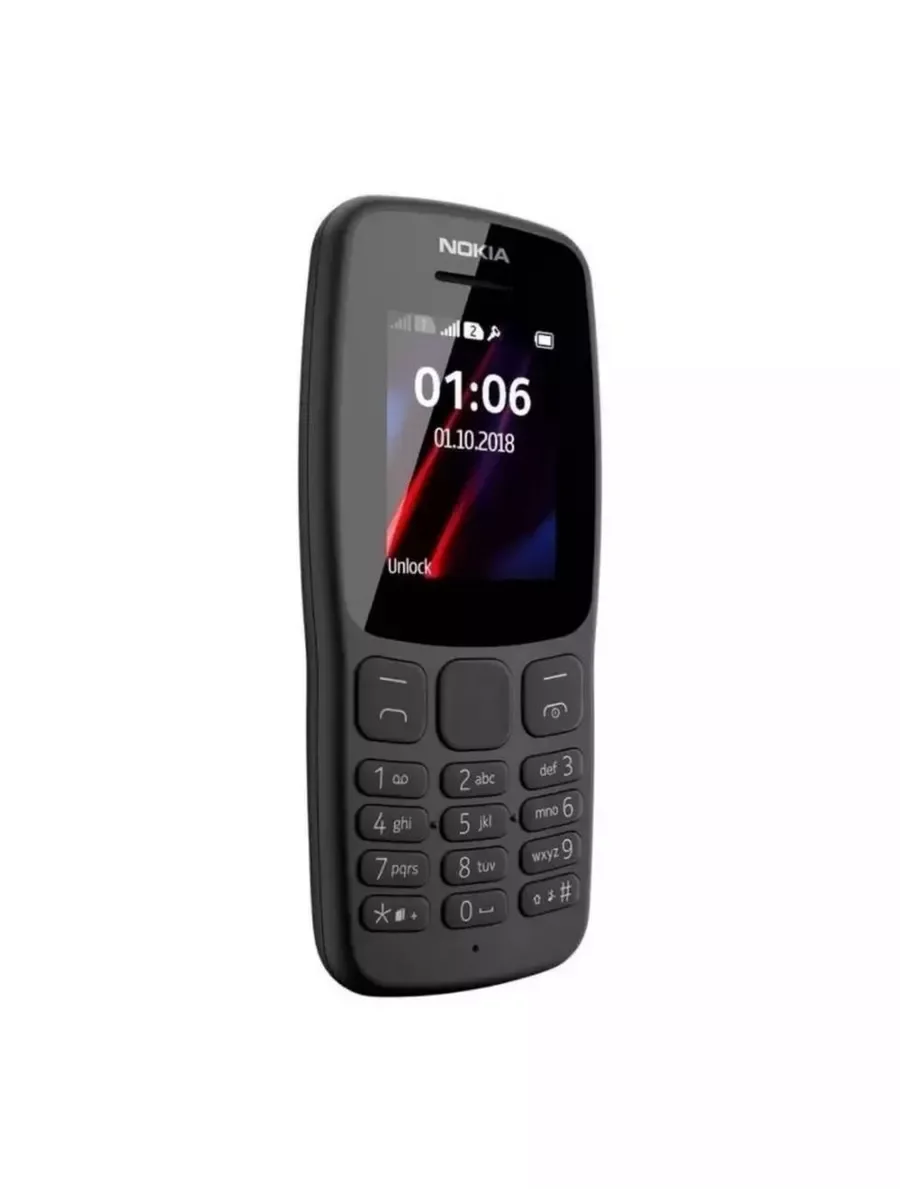 Черный мобильный кнопочный телефон Nokia 106 Dual Sim