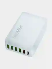 Белый сетевое зарядное устройство MRMPW H5016, 65W, 5xUSB, 1xType-C (PD20W)
