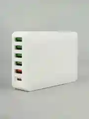 Белый сетевое зарядное устройство MRMPW H5016, 65W, 5xUSB, 1xType-C (PD20W)