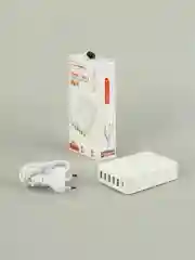 Белый сетевое зарядное устройство MRMPW H5016, 65W, 5xUSB, 1xType-C (PD20W)