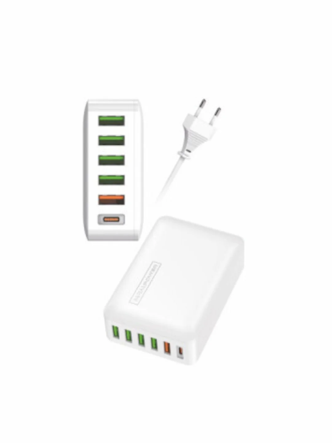 Белый сетевое зарядное устройство MRMPW H5016, 65W, 5xUSB, 1xType-C (PD20W)