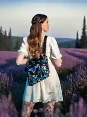 Темно-синий сумка-тоут женская, через плечо с принтом