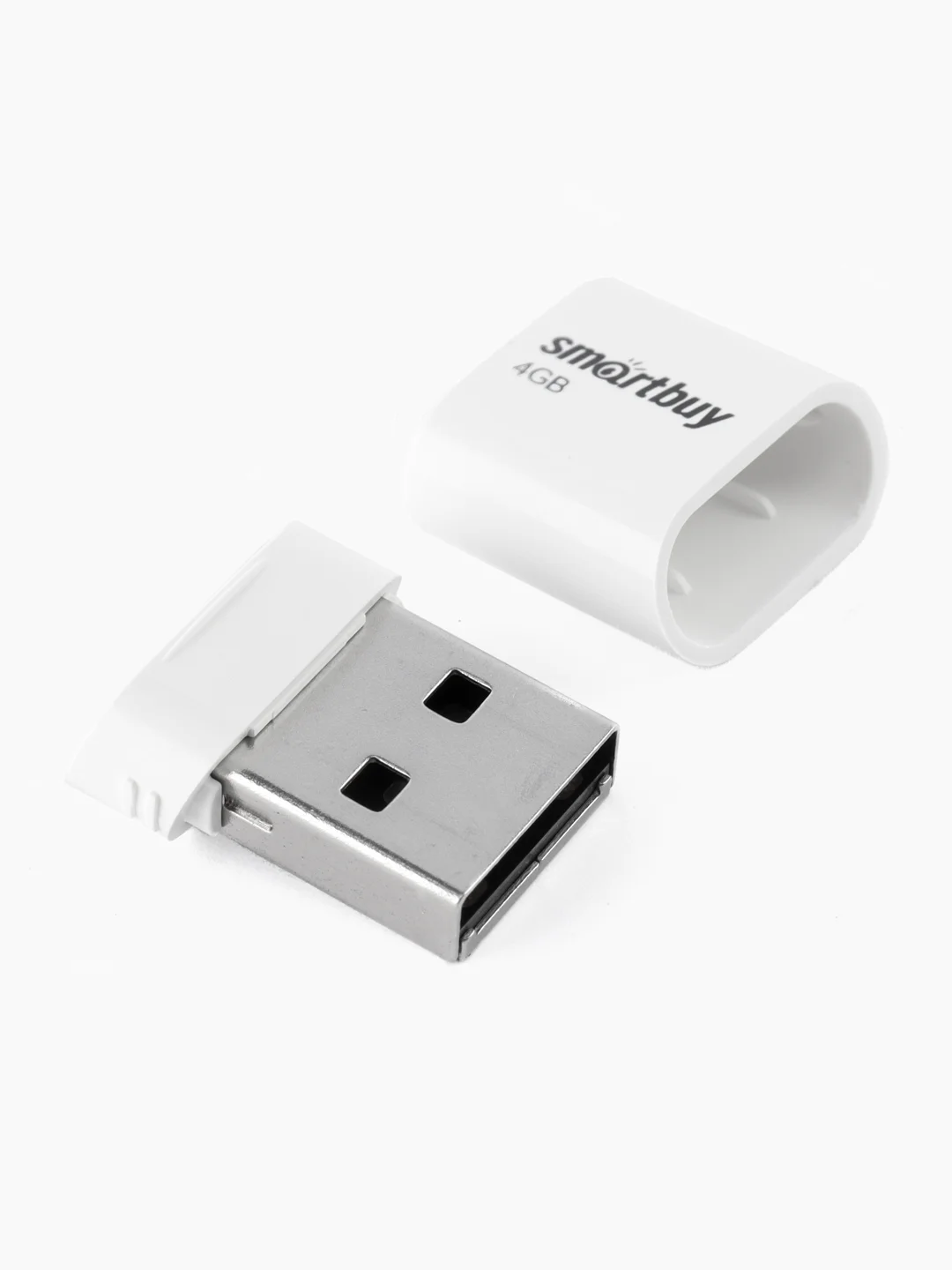 Белый флеш-накопитель 4 Gb SmartBuy LARA