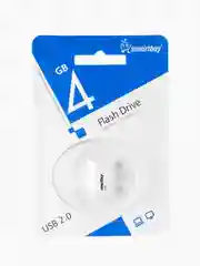 Белый флеш-накопитель 4 Gb SmartBuy LARA