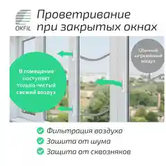 Оконный Фильтр с ручкой приточный клапан для окон с очисткой воздуха с защитой от шума