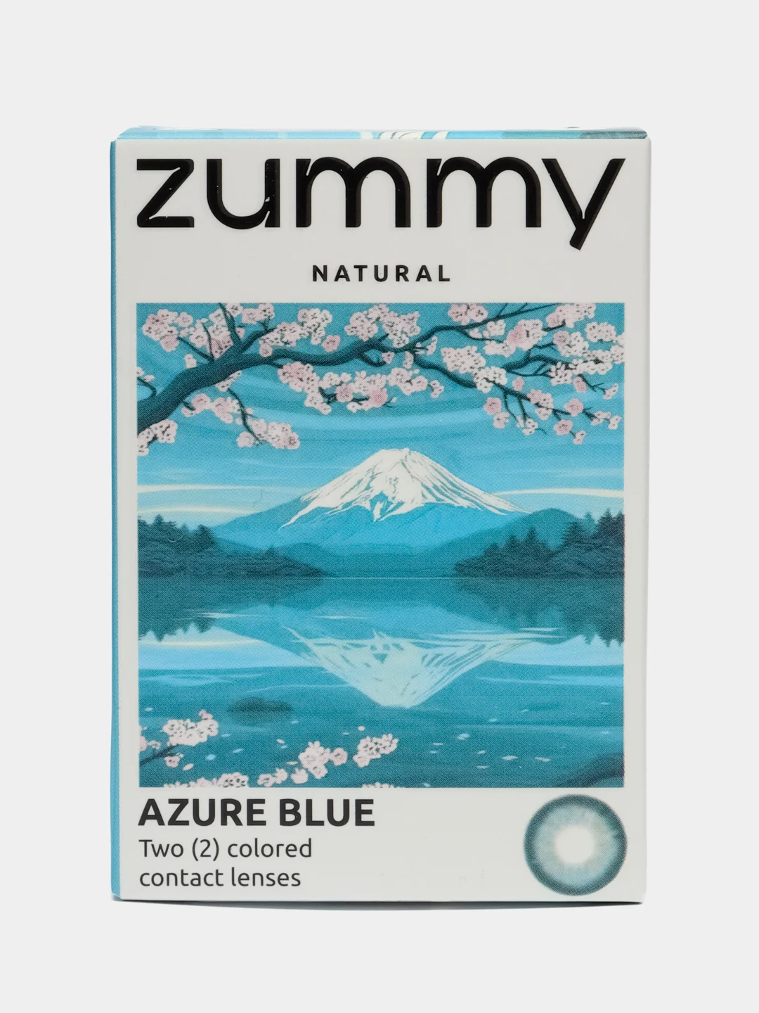 Лазурный цветные линзы Zummy Natural 0,0, радиус кривизны 8,6
