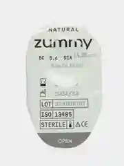 Лазурный цветные линзы Zummy Natural 0,0, радиус кривизны 8,6