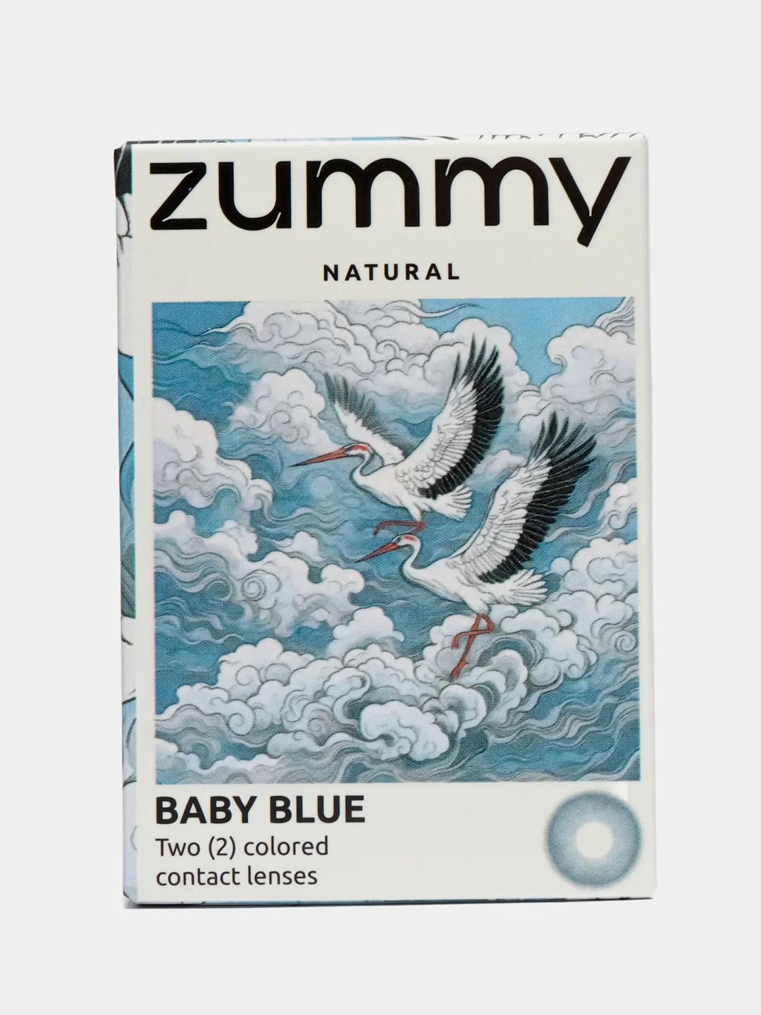 Небесно-голубой цветные линзы Zummy Natural 0,0, радиус кривизны 8,6