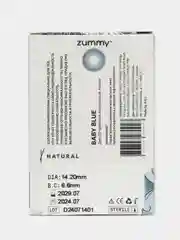 Небесно-голубой цветные линзы Zummy Natural 0,0, радиус кривизны 8,6