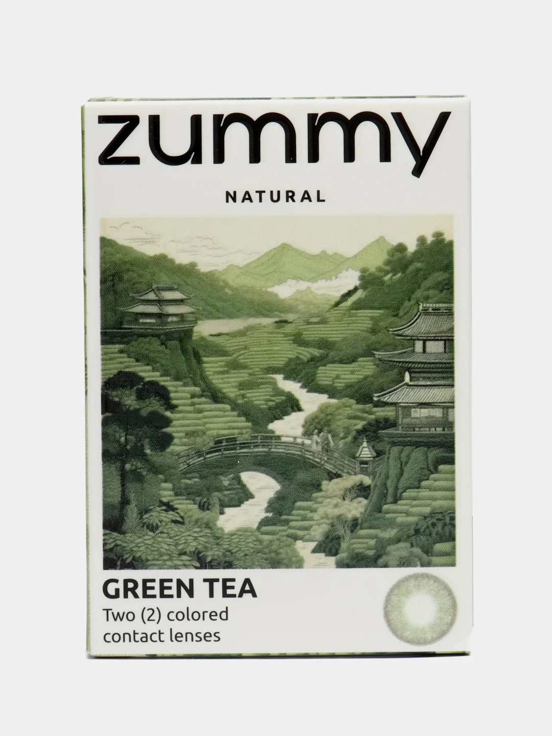 Лесной зеленый цветные линзы Zummy Natural 0,0, радиус кривизны 8,6