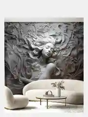 Серый фотообои 3D на стену флизелиновые "Барельеф" 283*300 см, обои моющиеся на стену