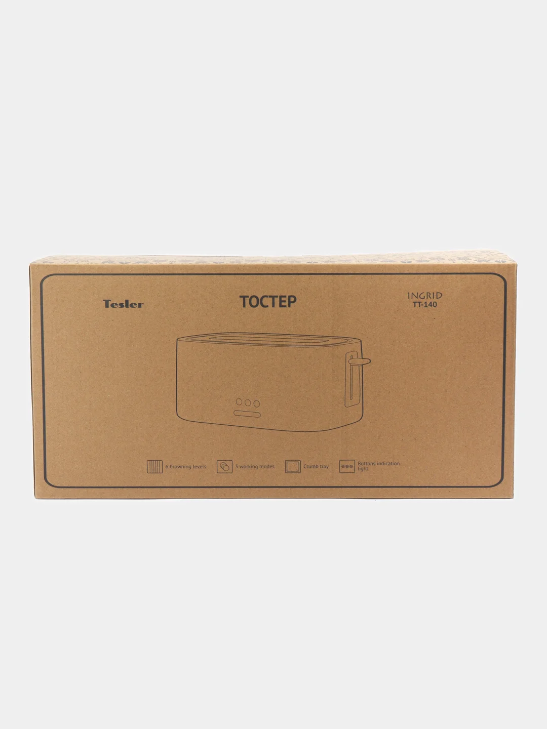 Тёмно-серый тостер TESLER TT-140