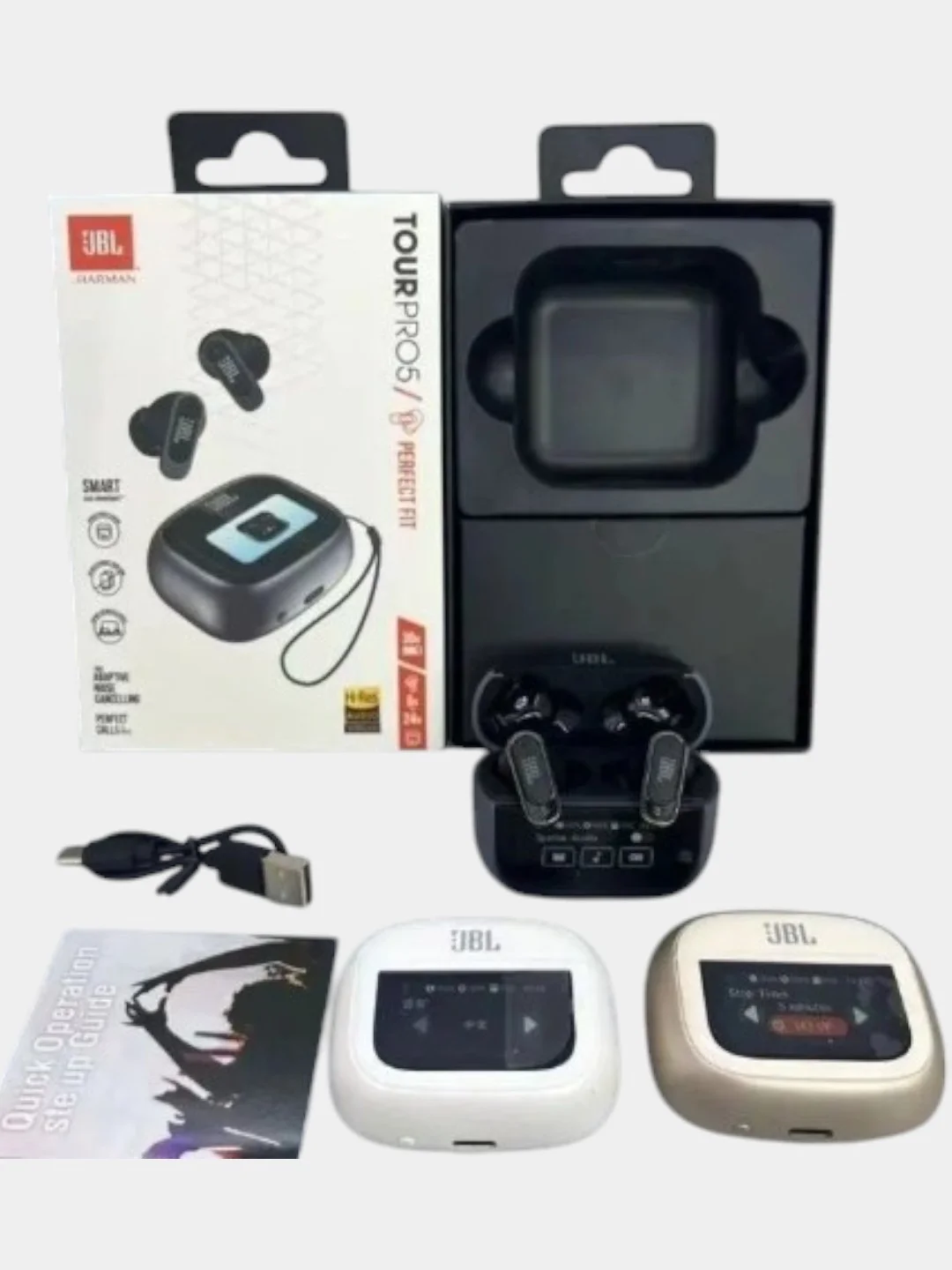 Черный беспроводные наушники JBL Tour Pro 5 by HARMAN, с дисплеем