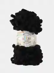 Тёмно-коричневый пряжа Alize Puffy, петельки большие, микрополиэстер, 100 г, 9 м